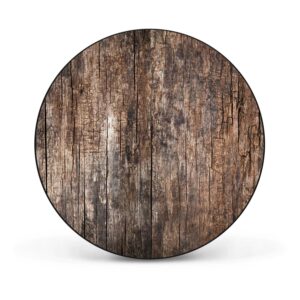 Banjado Magnettafel Rund Größe 47cm Magnetwand Schwarz Aus Metall Magnetpinnwand Pinnwand Motiv Altes Holz