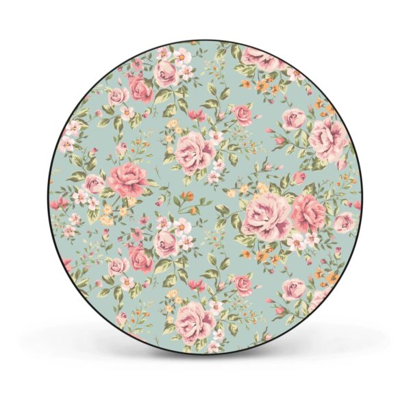Banjado Magnettafel Rund Größe 47cm Magnetwand Schwarz Aus Metall Magnetpinnwand Pinnwand Motiv Altrosa Blume