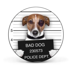 Banjado Magnettafel Rund Größe 47cm Magnetwand Schwarz Aus Metall Magnetpinnwand Pinnwand Motiv Bad Dog Jack Russel