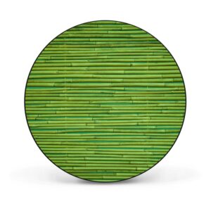 Banjado Magnettafel Rund Größe 47cm Magnetwand Schwarz Aus Metall Magnetpinnwand Pinnwand Motiv Bambus Grün