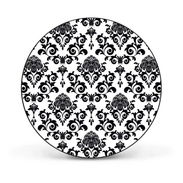 Banjado Magnettafel Rund Größe 47cm Magnetwand Schwarz Aus Metall Magnetpinnwand Pinnwand Motiv Barock