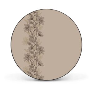 Banjado Magnettafel Rund Größe 47cm Magnetwand Schwarz Aus Metall Magnetpinnwand Pinnwand Motiv Baumwollblüte Monochrom