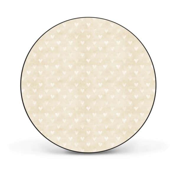 Banjado Magnettafel Rund Größe 47cm Magnetwand Schwarz Aus Metall Magnetpinnwand Pinnwand Motiv Beige Herzen