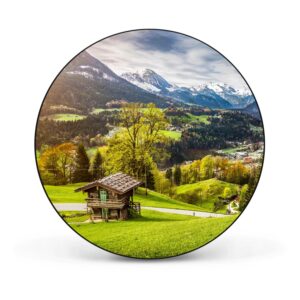 Banjado Magnettafel Rund Größe 47cm Magnetwand Schwarz Aus Metall Magnetpinnwand Pinnwand Motiv Berchtesgadener Land