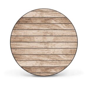 Banjado Magnettafel Rund Größe 47cm Magnetwand Schwarz Aus Metall Magnetpinnwand Pinnwand Motiv Blasse Holzlatten