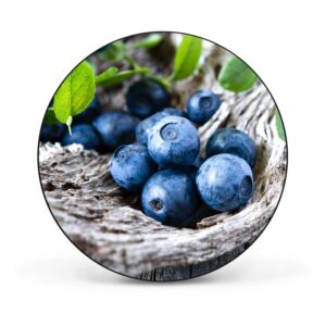 Banjado Magnettafel Rund Größe 47cm Magnetwand Schwarz Aus Metall Magnetpinnwand Pinnwand Motiv Blaubeeren