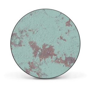 Banjado Magnettafel Rund Größe 47cm Magnetwand Schwarz Aus Metall Magnetpinnwand Pinnwand Motiv Blaue Struktur