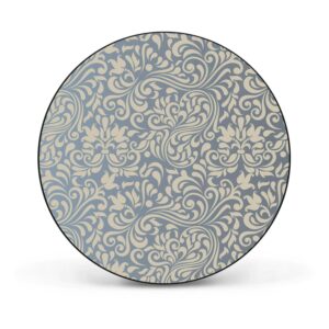 Banjado Magnettafel Rund Größe 47cm Magnetwand Schwarz Aus Metall Magnetpinnwand Pinnwand Motiv Blaues Ornament