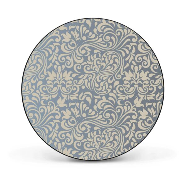 Banjado Magnettafel Rund Größe 47cm Magnetwand Schwarz Aus Metall Magnetpinnwand Pinnwand Motiv Blaues Ornament