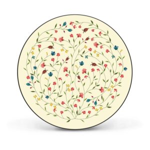 Banjado Magnettafel Rund Größe 47cm Magnetwand Schwarz Aus Metall Magnetpinnwand Pinnwand Motiv Blumenreigen