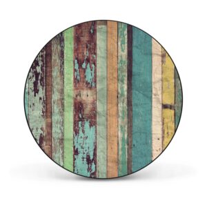 Banjado Magnettafel Rund Größe 47cm Magnetwand Schwarz Aus Metall Magnetpinnwand Pinnwand Motiv Bunte Bretterwand