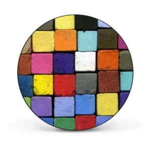 Banjado Magnettafel Rund Größe 47cm Magnetwand Schwarz Aus Metall Magnetpinnwand Pinnwand Motiv Bunte Kreide