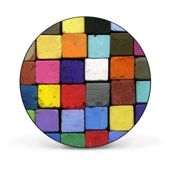 Banjado Magnettafel Rund Größe 47cm Magnetwand Schwarz Aus Metall Magnetpinnwand Pinnwand Motiv Bunte Kreide