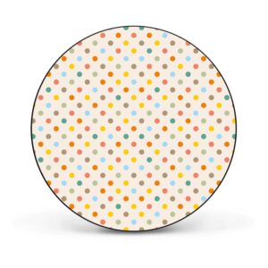 Banjado Magnettafel Rund Größe 47cm Magnetwand Schwarz Aus Metall Magnetpinnwand Pinnwand Motiv Bunte Punkte