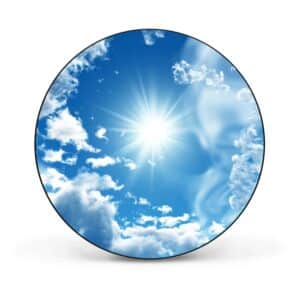 Banjado Magnettafel Rund Größe 47cm Magnetwand Schwarz Aus Metall Magnetpinnwand Pinnwand Motiv Clouds