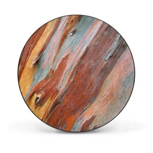 Banjado Magnettafel Rund Größe 47cm Magnetwand Schwarz Aus Metall Magnetpinnwand Pinnwand Motiv Coloured Wood