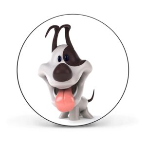 Banjado Magnettafel Rund Größe 47cm Magnetwand Schwarz Aus Metall Magnetpinnwand Pinnwand Motiv Comic-Hund
