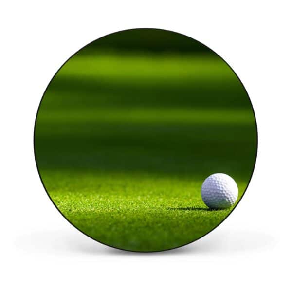 Banjado Magnettafel Rund Größe 47cm Magnetwand Schwarz Aus Metall Magnetpinnwand Pinnwand Motiv Einsamer Golfball