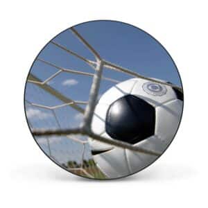 Banjado Magnettafel Rund Größe 47cm Magnetwand Schwarz Aus Metall Magnetpinnwand Pinnwand Motiv Fußball