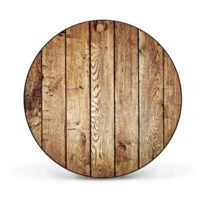 Banjado Magnettafel Rund Größe 47cm Magnetwand Schwarz Aus Metall Magnetpinnwand Pinnwand Motiv Geöltes Holz