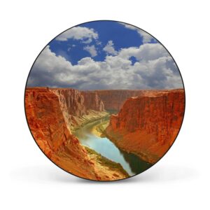 Banjado Magnettafel Rund Größe 47cm Magnetwand Schwarz Aus Metall Magnetpinnwand Pinnwand Motiv Grand Canyon