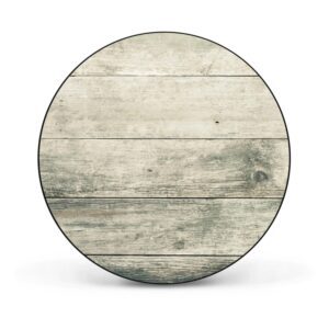 Banjado Magnettafel Rund Größe 47cm Magnetwand Schwarz Aus Metall Magnetpinnwand Pinnwand Motiv Graue Planken