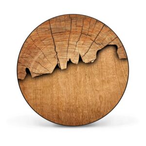 Banjado Magnettafel Rund Größe 47cm Magnetwand Schwarz Aus Metall Magnetpinnwand Pinnwand Motiv Holz