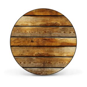 Banjado Magnettafel Rund Größe 47cm Magnetwand Schwarz Aus Metall Magnetpinnwand Pinnwand Motiv Holzbretter