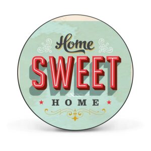 Banjado Magnettafel Rund Größe 47cm Magnetwand Schwarz Aus Metall Magnetpinnwand Pinnwand Motiv Home Sweet Home