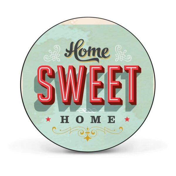 Banjado Magnettafel Rund Größe 47cm Magnetwand Schwarz Aus Metall Magnetpinnwand Pinnwand Motiv Home Sweet Home