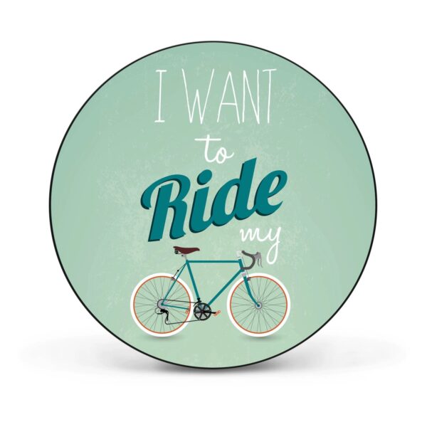 Banjado Magnettafel Rund Größe 47cm Magnetwand Schwarz Aus Metall Magnetpinnwand Pinnwand Motiv I Want To Ride My Bike