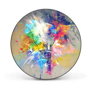 Banjado Magnettafel Rund Größe 47cm Magnetwand Schwarz Aus Metall Magnetpinnwand Pinnwand Motiv Idee