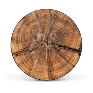 Banjado Magnettafel Rund Größe 47cm Magnetwand Schwarz Aus Metall Magnetpinnwand Pinnwand Motiv Jahresringe