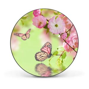 Banjado Magnettafel Rund Größe 47cm Magnetwand Schwarz Aus Metall Magnetpinnwand Pinnwand Motiv Japanische Kirschblüte