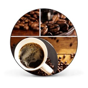 Banjado Magnettafel Rund Größe 47cm Magnetwand Schwarz Aus Metall Magnetpinnwand Pinnwand Motiv Kaffee&Schokolade