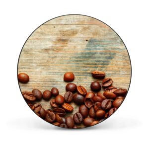 Banjado Magnettafel Rund Größe 47cm Magnetwand Schwarz Aus Metall Magnetpinnwand Pinnwand Motiv Kaffeebohnen