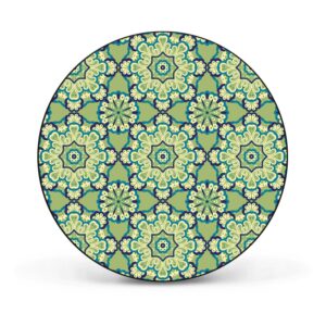 Banjado Magnettafel Rund Größe 47cm Magnetwand Schwarz Aus Metall Magnetpinnwand Pinnwand Motiv Kaleidoscop Grün