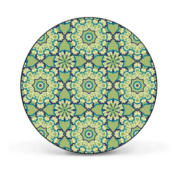 Banjado Magnettafel Rund Größe 47cm Magnetwand Schwarz Aus Metall Magnetpinnwand Pinnwand Motiv Kaleidoscop Grün