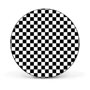 Banjado Magnettafel Rund Größe 47cm Magnetwand Schwarz Aus Metall Magnetpinnwand Pinnwand Motiv Karo Schwarz