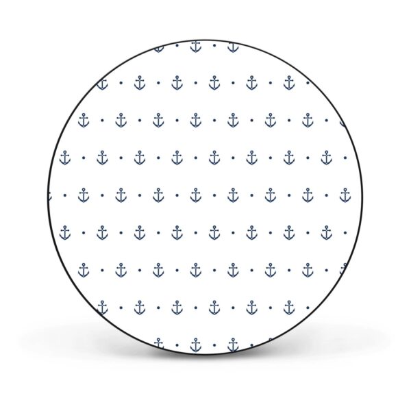 Banjado Magnettafel Rund Größe 47cm Magnetwand Schwarz Aus Metall Magnetpinnwand Pinnwand Motiv Kleine Anker