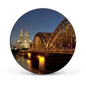 Banjado Magnettafel Rund Größe 47cm Magnetwand Schwarz Aus Metall Magnetpinnwand Pinnwand Motiv Köln