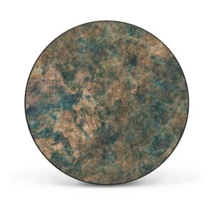 Banjado Magnettafel Rund Größe 47cm Magnetwand Schwarz Aus Metall Magnetpinnwand Pinnwand Motiv Kupfer Patina