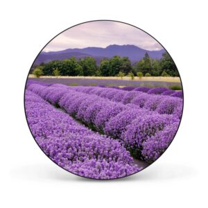 Banjado Magnettafel Rund Größe 47cm Magnetwand Schwarz Aus Metall Magnetpinnwand Pinnwand Motiv Lavendel 1