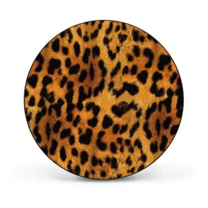Banjado Magnettafel Rund Größe 47cm Magnetwand Schwarz Aus Metall Magnetpinnwand Pinnwand Motiv Leopard