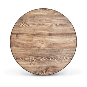 Banjado Magnettafel Rund Größe 47cm Magnetwand Schwarz Aus Metall Magnetpinnwand Pinnwand Motiv Maserung