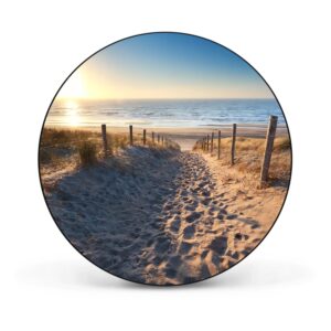 Banjado Magnettafel Rund Größe 47cm Magnetwand Schwarz Aus Metall Magnetpinnwand Pinnwand Motiv Nordseestrand