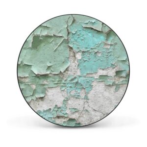 Banjado Magnettafel Rund Größe 47cm Magnetwand Schwarz Aus Metall Magnetpinnwand Pinnwand Motiv Patina Mint