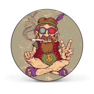 Banjado Magnettafel Rund Größe 47cm Magnetwand Schwarz Aus Metall Magnetpinnwand Pinnwand Motiv Peace