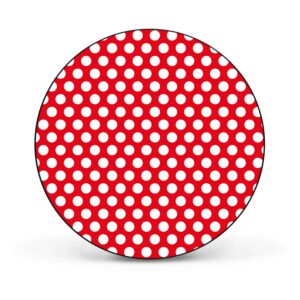 Banjado Magnettafel Rund Größe 47cm Magnetwand Schwarz Aus Metall Magnetpinnwand Pinnwand Motiv Punkte Rot