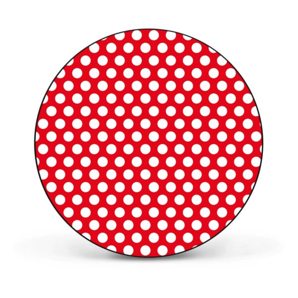 Banjado Magnettafel Rund Größe 47cm Magnetwand Schwarz Aus Metall Magnetpinnwand Pinnwand Motiv Punkte Rot